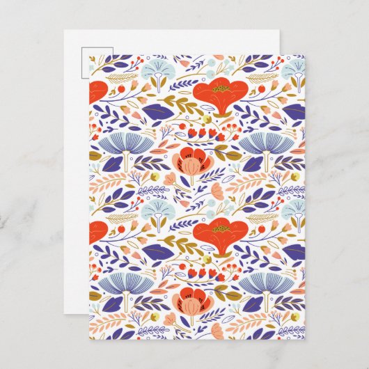  zomerpapaverbloemen aankondigingskaart (Voorkant / Achterkant)