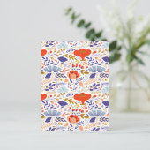  zomerpapaverbloemen aankondigingskaart (Staand voorkant)