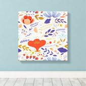 zomerpapaverbloemen canvas afdruk (Insitu (Houten vloer))
