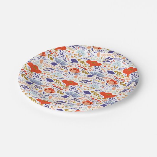  zomerpapaverbloemen papieren bordje (Gekanteld)