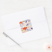 zomerpapaverbloemen vierkante sticker (Envelop)