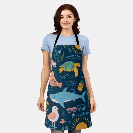 Zomerparadijs All-Over Print Schort Cadeau (Gedragen)