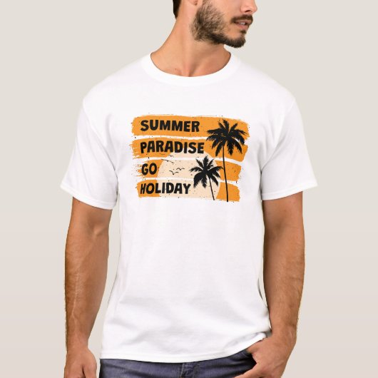 Zomerparadijs Ga op Vakantie T-shirt (Voorkant)