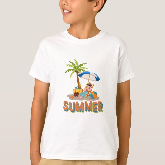 Zomerparadijsontwerp T-shirt (Voorkant)