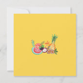Zomerpartij gele tropische fruituitnodiging kaart (Achterkant)