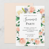 zomerpartij witte koraalappel kaart (Voorkant / Achterkant)