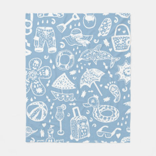 Zomerpatroon Fleece Deken