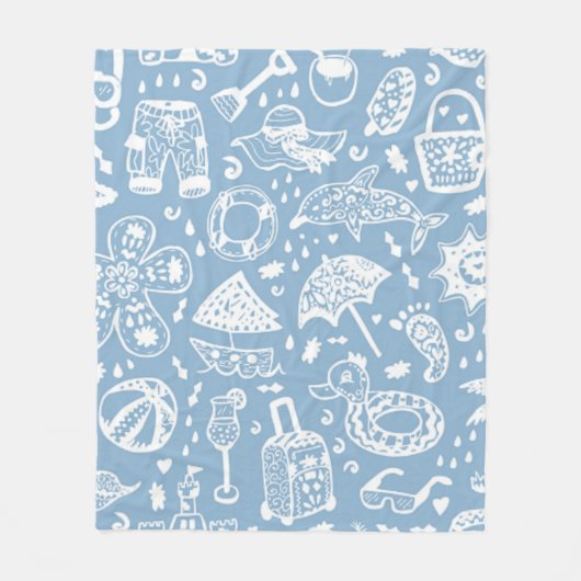 Zomerpatroon Fleece Deken (Voorkant)