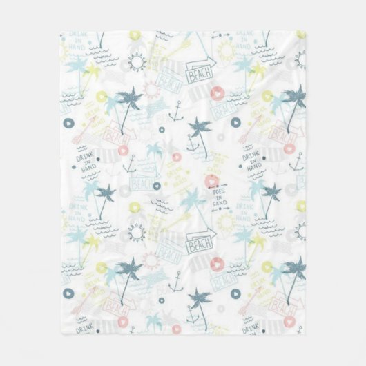 Zomerpatroon Fleece Deken (Voorkant)