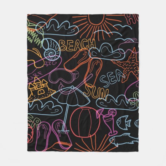 Zomerpatroon Fleece Deken (Voorkant)