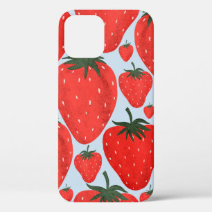 Zomerpatroon met aardbeien geïsoleerd op licht Case-Mate iPhone case