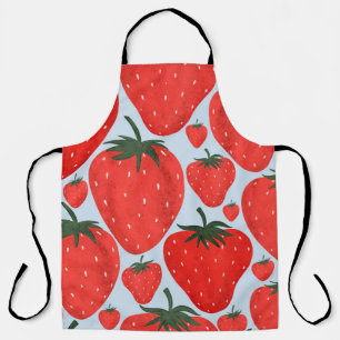 Zomerpatroon met aardbeien geïsoleerd op licht schort