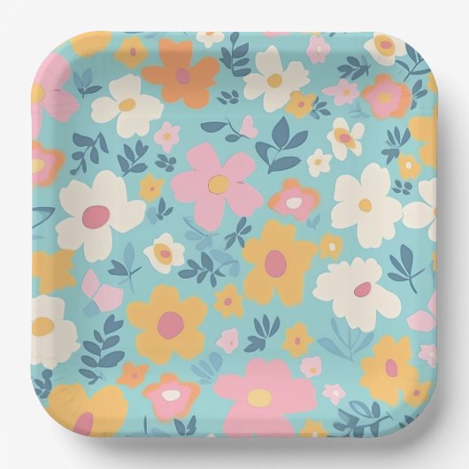 Zomerpatroon Papieren Bordje (Voorkant)