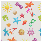 Zomerpatroon Pret in de Zon  Stof (Close Up)