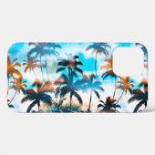 Zomerpatroon, tropische bomen, hemel. Case-Mate iPhone case (Achterkant (horizontaal))