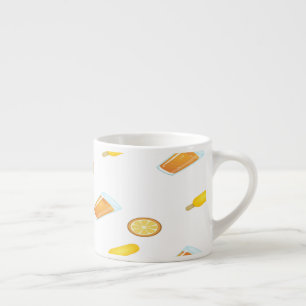 zomerpatroon van oranje sap espresso kop