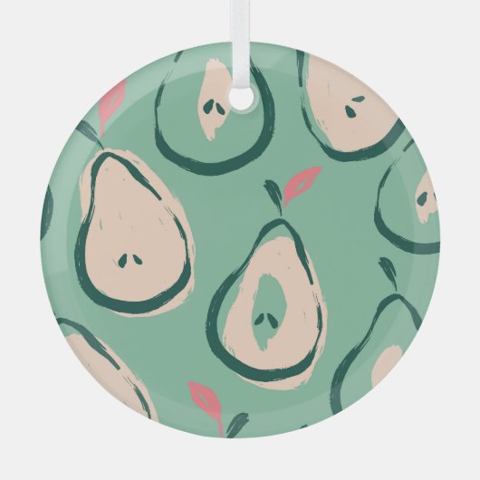Zomerperen: vers fruitpatroon. glas ornament (Voorkant)