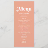 Zomerperzik bruiloft menu (Voorkant)