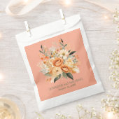 Zomerperzik en groene bloemen bruiloft bedankzakje (Geknipt)