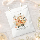 Zomerperzik en groene bloemen bruiloft bedankzakje (Geknipt)