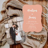 Zomerperzik Sinaasappel bruiloft Kaart