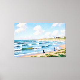 Zomerpicknick aan de Kust Canvas Afdruk