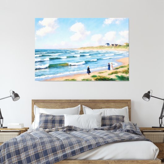 Zomerpicknick aan de Kust Canvas Afdruk (Insitu (Slaapkamer))