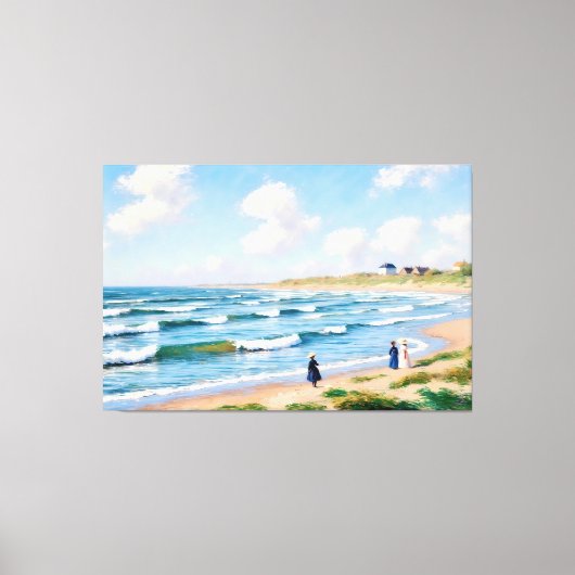 Zomerpicknick aan de Kust Canvas Afdruk (Voorkant)