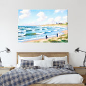 Zomerpicknick aan de Kust Canvas Afdruk (Insitu (Slaapkamer))