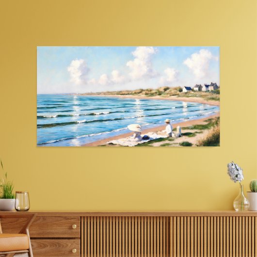 Zomerpicknick aan de Kust Canvas Afdruk (Insitu (Woonkamer))
