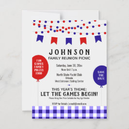 Zomerpicknick · Barbecue · Reünie · Verjaardag Magnetische Uitnodiging