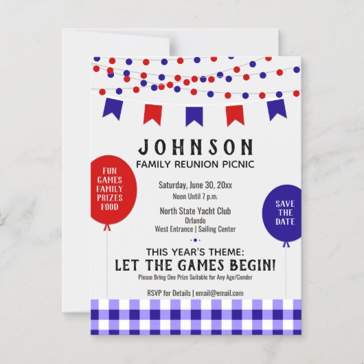 Zomerpicknick · Barbecue · Reünie · Verjaardag Magnetische Uitnodiging (Voorkant)