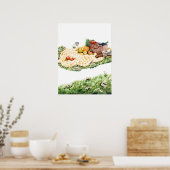 Zomerpicknick in de Weide Aquarel Kunstprint Poster (Keuken)