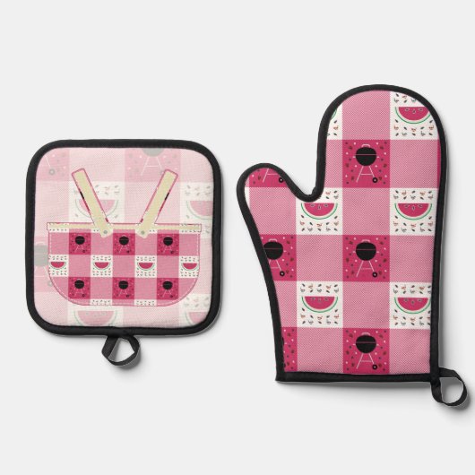 Zomerpicknick Ovenwant & Pannenlap Set (Voorkant)