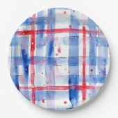 Zomerpicknick Rood Wit Blauw BBQ Tuinfeest Papieren Bordje (Voorkant)