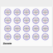 Zomerpicknick | rood wit blauw | Reünie BBQ Party Ronde Sticker (Vel)