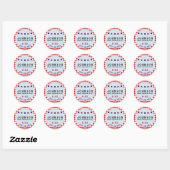 Zomerpicknick | rood wit blauw | Reünie BBQ Party Ronde Sticker (Vel)