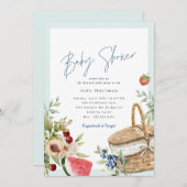 zomerpicknick | Schattigee Blue Boy Baby shower Br Kaart (Voorkant / Achterkant)