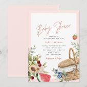 zomerpicknick | Schattigee Roze Girly Baby shower Kaart (Voorkant / Achterkant)