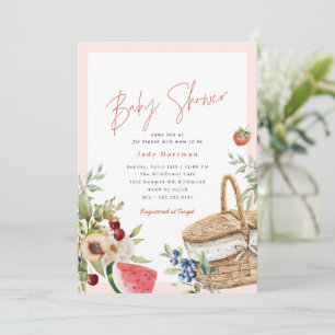 zomerpicknick Schattigee Roze Girly Baby shower Kaart