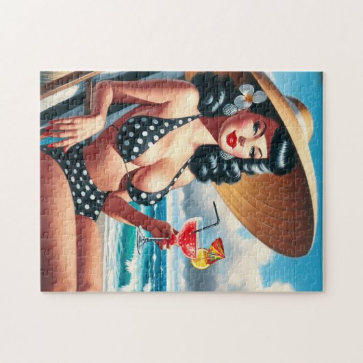  zomerpin-up legpuzzel (Horizontaal)