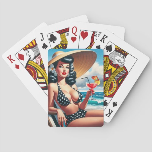  zomerpin-up pokerkaarten (Achterkant)