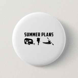 Zomerplannen gaan kamperen wandelen en kayakken Ka Ronde Button 5,7 Cm