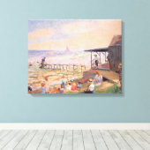 Zomerplezier aan het strand canvas afdruk (Insitu (Houten vloer))