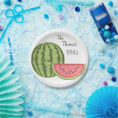 Zomerplezier, BBQ, Watermeloen, Gepersonaliseerd, Papieren Bordje (Feest)
