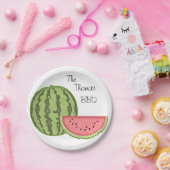 Zomerplezier, BBQ, Watermeloen, Gepersonaliseerd, Papieren Bordje (Feest)