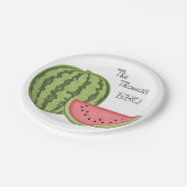 Zomerplezier, BBQ, Watermeloen, Gepersonaliseerd, Papieren Bordje (Gekanteld)