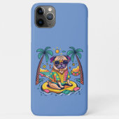 Zomerplezier met Schattigee Pug Dog in Zwembad Case-Mate iPhone Case (Achterkant)