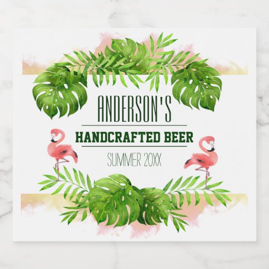 Zomerplezier Tropisch Bier Etiket (Enkel label)