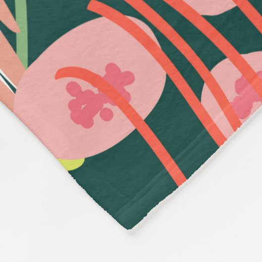 Zomerpluk Wilde dieren en oerwoud l Groen Fleece Deken (Hoek)